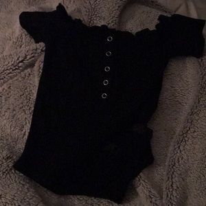 Black off the Shoulder Body Suit